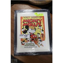 WALT DISNEY'S MICKEY MOUSE FRAMED POSTER