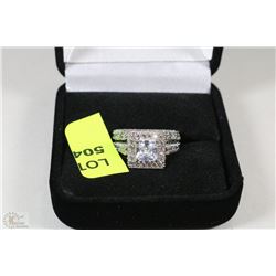 LADIES CZ ENGAGEMENT RING SET