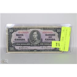 CANADIAN 1937 10.00 DOLLAR BILL