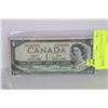 Image 1 : CANADIAN 1954 1.00 DOLLAR BILL DEVILS FACE
