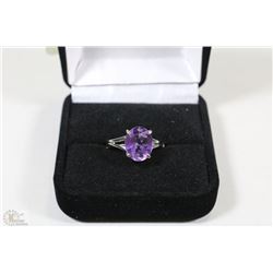 # 16-NATURAL AMETHYST.925 SOLID SILVER RING