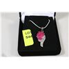 Image 1 : #4-NATURAL RED RUBY&CZ .925 SOLID SILVER PENDANT