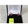 Image 1 : #5-NATURAL RED RUBY&CZ .925 SOLID SILVER EARRNGS