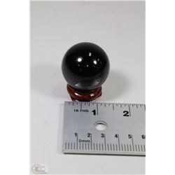 #24-NATURAL BLACK OBSIDIAN SPHERE STONE/AAA
