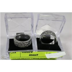 LOT OF HEAVY 2 MENS BAND RINGS SIZE 11.5 AND 11