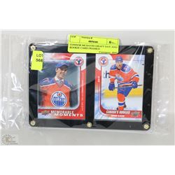 CONNOR MCDAVID DRAFT DAY AND ROOKIE CARD FRAMED