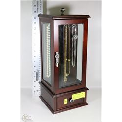 LARGE JEWELLERY BOX  WITH NECKLACES , WATCHES ,ETC