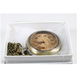 NEW  POCKET WATCH WITH CHAIN