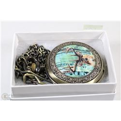 NEW BIG BUCK POCKET WATCH WITH CHAIN
