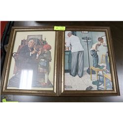 PAIR OF ESTATE NORMAN ROCKWELL PICTURES