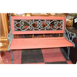 48"LX32"H CAST IRON PARK BENCH WITH WOOD