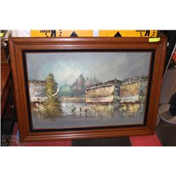 FRAMED OIL PAINTING SIGNED BY ATLAS 36"X24"