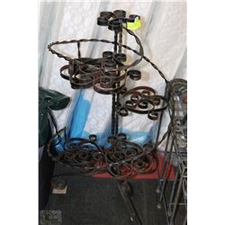 LARGE BLACK WROUGHT IRON PLANT STAND