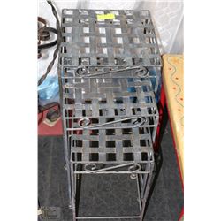 SET OF 3 GREY METAL NESTING TABLES