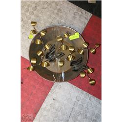 ANTIQUE GOLD MINING PAN AND METAL BUTTERFLY