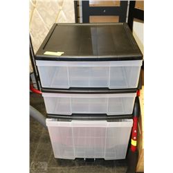 WHEELED PLASTIC DRAWER SHELF WITH 3 LEVELS