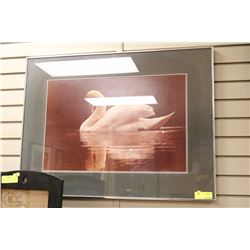 FRAMED DBL MATT SWAN PICTURE