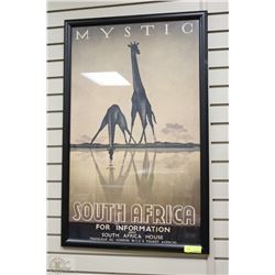 SOUTH AFRICA FRAMED GIRAFFE PICTURE