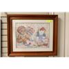 Image 1 : BEAR NEEDLEPOINT WOOD FRAMED PICTURE