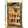 Image 1 : LARGE INLAYED BLACK AND GOLD MIRROR 30"X48"