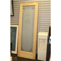 WOOD AND FROSTED GLASS PANTRY DOOR