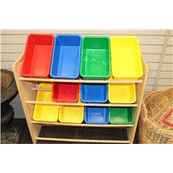 MULTI-COLOUR STORAGE SORTING RACK W/