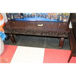 WOODEN CARVED COFFEE TABLE 12"X39"15"H