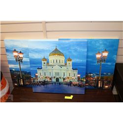 3 PC LARGE CITY SCENE WALL DECOR