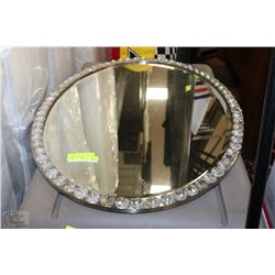 OVAL JEWELLED WALL MIRROR 32"