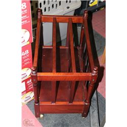 BOMBAY WOOD MAGAIZINE CART ON WHEELS WITH STORAGE