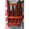 Image 1 : BOMBAY WOOD MAGAIZINE CART ON WHEELS WITH STORAGE