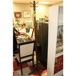 COAT TREE WITH 4 SOLID BRASS HOOKS 75"HIGH