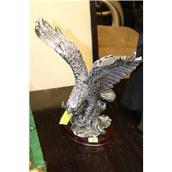 SILVER EAGLE ON STAND - 12"H X 10.5"W