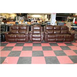 NEW BLAKE BLACK LEATHERETTE RECLINING SOFA AND