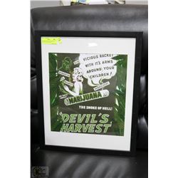 FRAMED MARIJUANA SMOKE OF HELL DEVIL HARVEST
