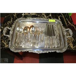 ESTATE SILVERWARE COLLECTION WITH TRAY