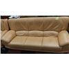 Image 2 : PEACH COLOURED LEATHER LIKE COUCH AND LOVE SEAT