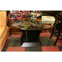 NEW ROUND GLASS TOP PEDESTAL BASE KITCHEN TABLE