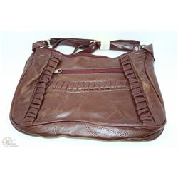 NEW LEATHER PURSE ON CHOICE: BURGUNDY