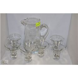 UNIQUE SMIRNOFF ETCHED PITCHER AND GLASS SET