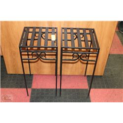 PAIR OF IRON PLANT STANDS