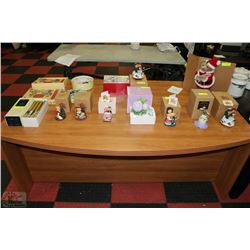 TABLETOP WITH LARGE ASST OF PLATES, ORNAMENTS