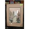 Image 1 : DOUBLE MATTED BRASS FRAME SIGNED WATER COLOR OF A