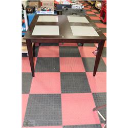 NEW WOOD AND GLASSTOP 4 PANE KITCHEN TABLE