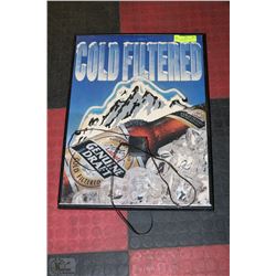 COLD FILTERED LED GENUINE DRAFT BEER SIGN