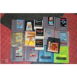 BOX OF 16 VINTAGE NINTENDO GAMES
