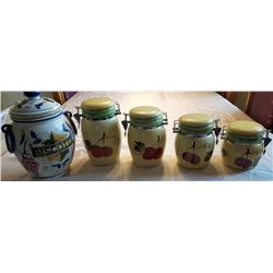 SET OF 4 CERAMIC CANNISTERS