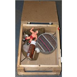 WOODEN BOX WITH CANTEEN AND MORE