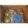Image 1 : BOX OF CRYSTAL GLASSWARE INC CANDLE HOLDERS
