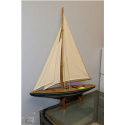 WOOD SAILBOAT WITH STAND 20"X26"H